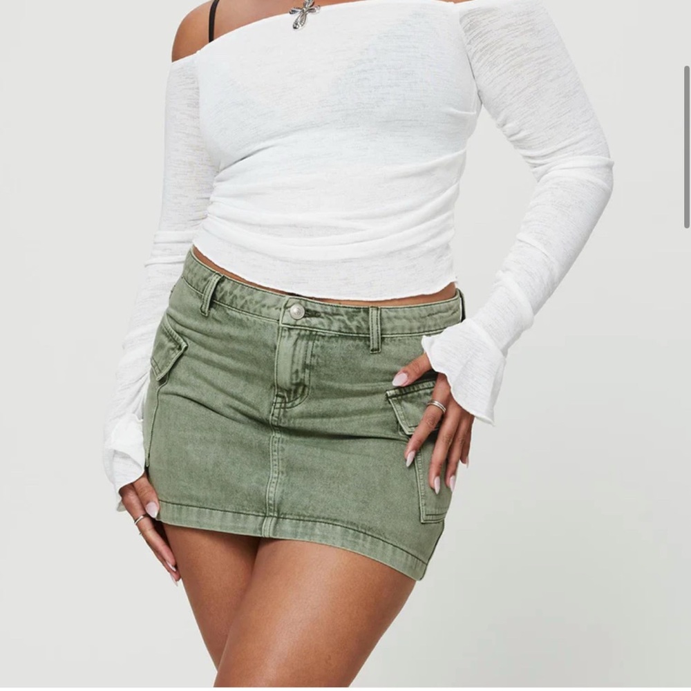 Olive Green Cargo Skirt